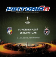 program - play-off Evropské ligy - FC Viktoria Plzeň - FK Partizan 2:0 - 22.02.2018 - Doosan Aréna, Plzeň, Czech Republic