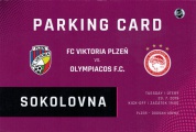 parkovací karta - předkolo Ligy mistrů - FC Viktoria Plzeň - Olympiacos Piraeus 0:0 - 23.07.2019 - Doosan Aréna, Plzeň, Czech Republic