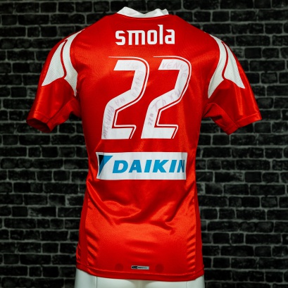 Hraný zápasový dres FC Viktoria Plzeň - sezóna 2007-2008 - Marek Smola - liga (s podpisem) - zadní strana