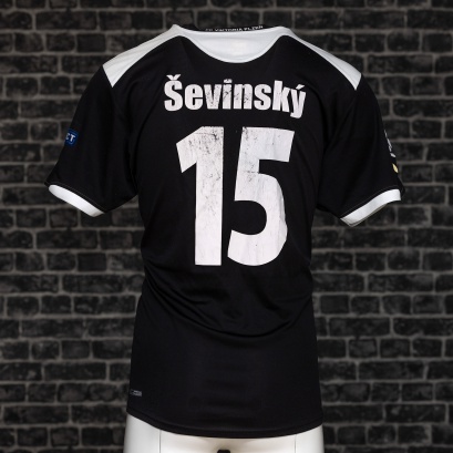 Hraný zápasový dres FC Viktoria Plzeň - sezóna 2011-2012 - František Ševinský - Champions League - zadní strana