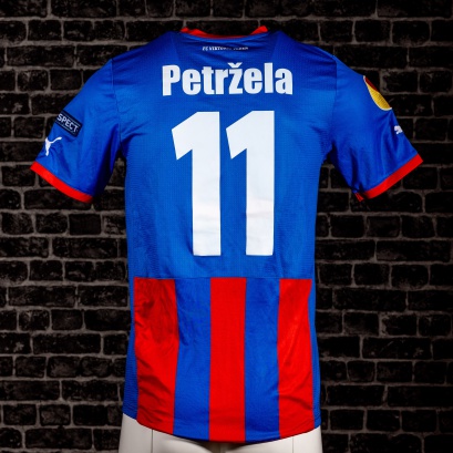 Hraný zápasový dres FC Viktoria Plzeň - sezóna 2011-2012 - Milan Petržela - Europa League (Schalke doma) - zadní strana