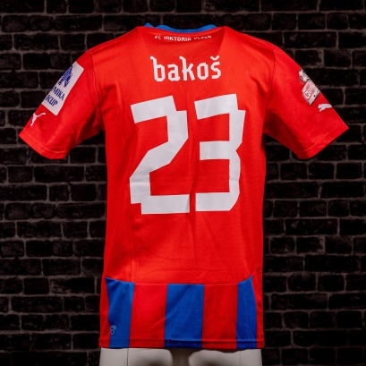 Hraný zápasový dres FC Viktoria Plzeň - sezóna 2012-2013 - Marek Bakoš - liga (s podpisy celého týmu) - zadní strana