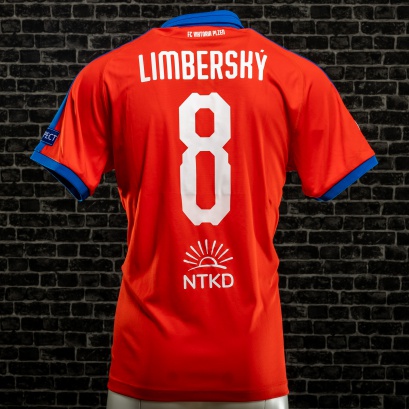 Hraný zápasový dres FC Viktoria Plzeň - sezóna 2018-2019 - David Limberský - Champions League (NTKD prodej, s podpisem) - zadní strana