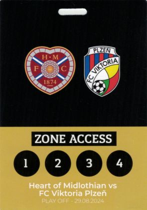 akreditace - předkolo Evropské ligy - Heart of Midlothian F.C. - FC Viktoria Plzeň 0:1 - 29.08.2024 - Tynecastle Stadium, Edinburgh, UK