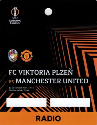 akreditace - skupina Evropské ligy - FC Viktoria Plzeň - Manchester United FC 1:2 - 12.12.2024 - Doosan Aréna, Plzeň, Czech Republic